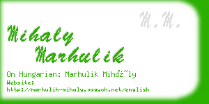 mihaly marhulik business card